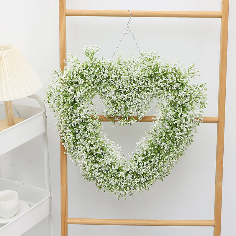 Wholesale Artificial Boxwood Heart Wreaths (Customizable Greenery Hanging Decor for Weddings & Home, OEM/ODM)