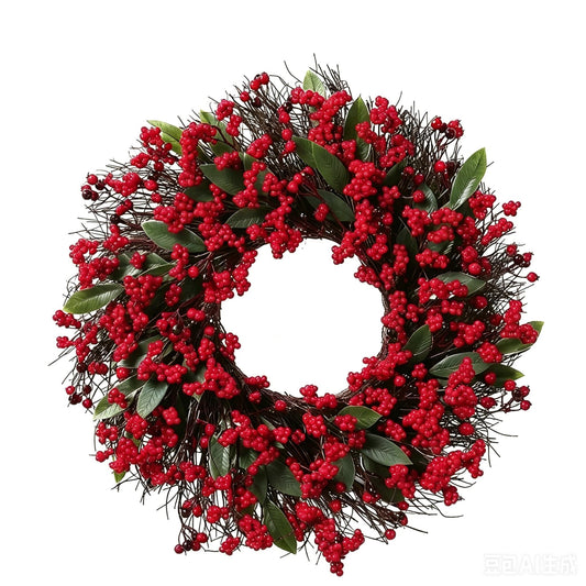 18" Artificial Christmas Red Berry Wreath for Front Door