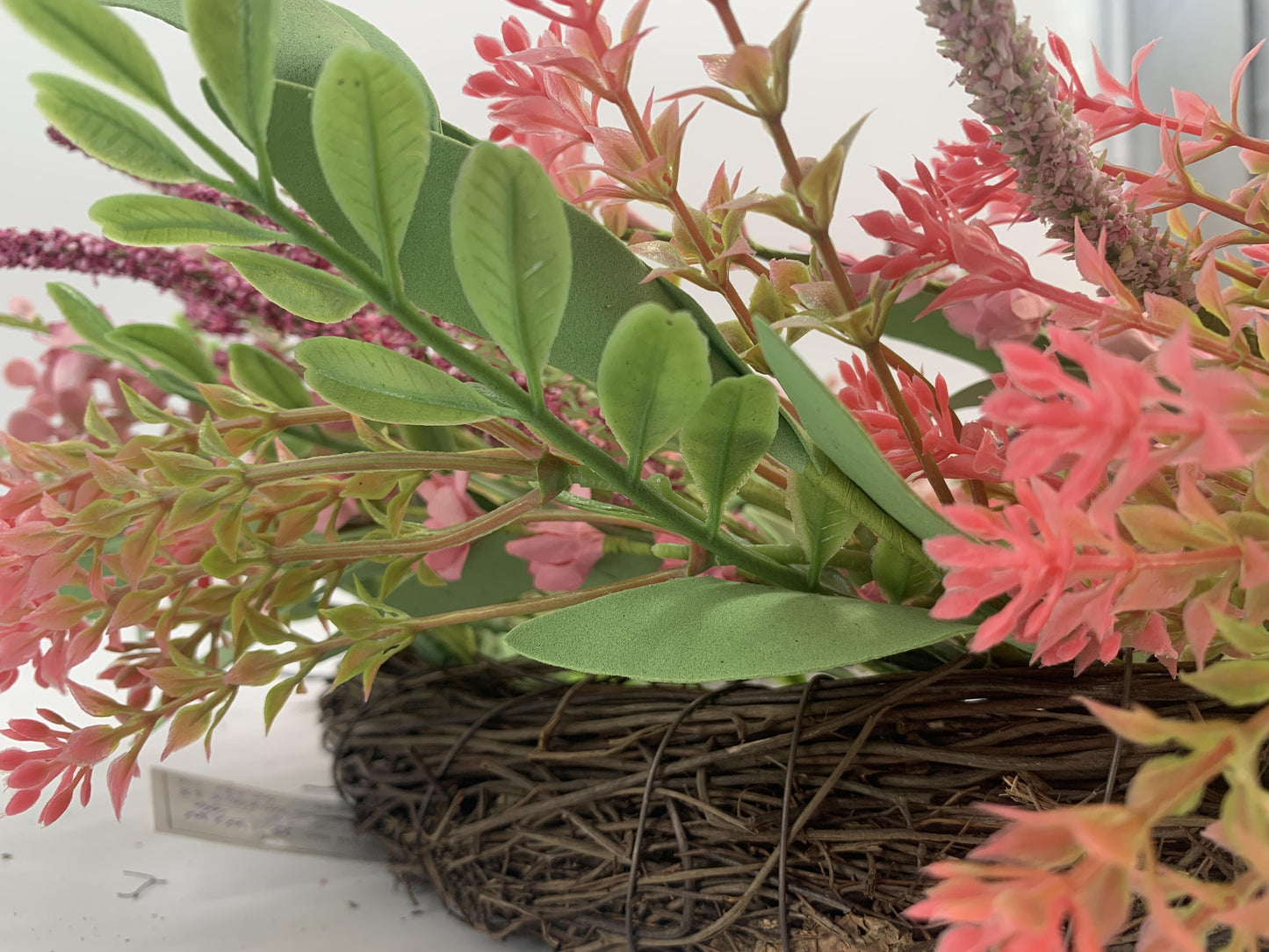 Wholesale 18" Artificial Pink Heather & Astilbe Wreath
