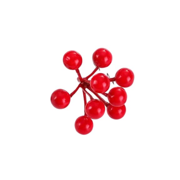 Classic Glossy Red Berry Picks for Christmas Wreaths, Garlands & Tree Trimmings