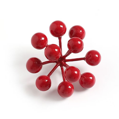 Classic Glossy Red Berry Picks for Christmas Wreaths, Garlands & Tree Trimmings