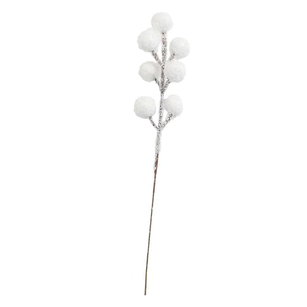 Frosted White Berry Picks for Christmas Wreaths, Garlands & Tree Ornaments