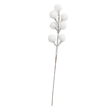 Frosted White Berry Picks for Christmas Wreaths, Garlands & Tree Ornaments