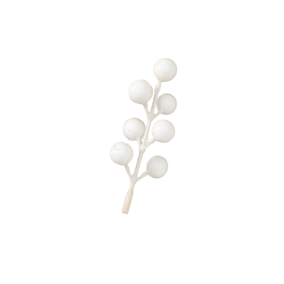 Frosted White Berry Picks for Christmas Wreaths, Garlands & Tree Ornaments
