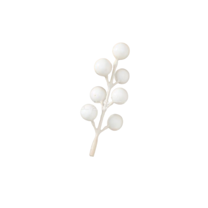Frosted White Berry Picks for Christmas Wreaths, Garlands & Tree Ornaments