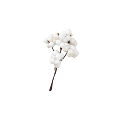 Frosted White Berry Picks for Christmas Wreaths, Garlands & Tree Ornaments