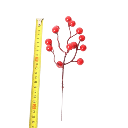 Classic Glossy Red Berry Picks for Christmas Wreaths, Garlands & Tree Trimmings