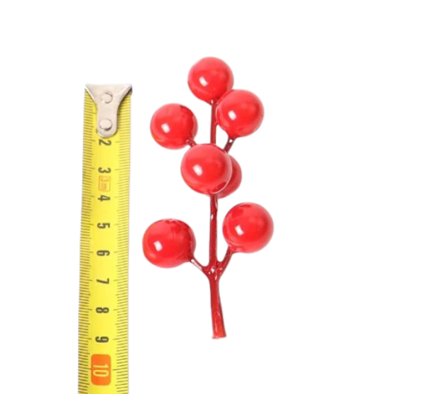 Classic Glossy Red Berry Picks for Christmas Wreaths, Garlands & Tree Trimmings