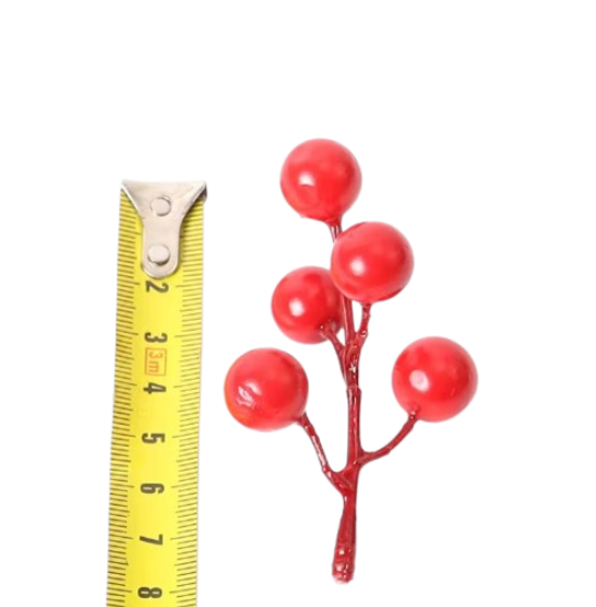 Classic Glossy Red Berry Picks for Christmas Wreaths, Garlands & Tree Trimmings
