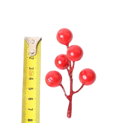 Classic Glossy Red Berry Picks for Christmas Wreaths, Garlands & Tree Trimmings