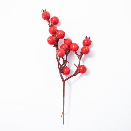 Classic Glossy Red Berry Picks for Christmas Wreaths, Garlands & Tree Trimmings