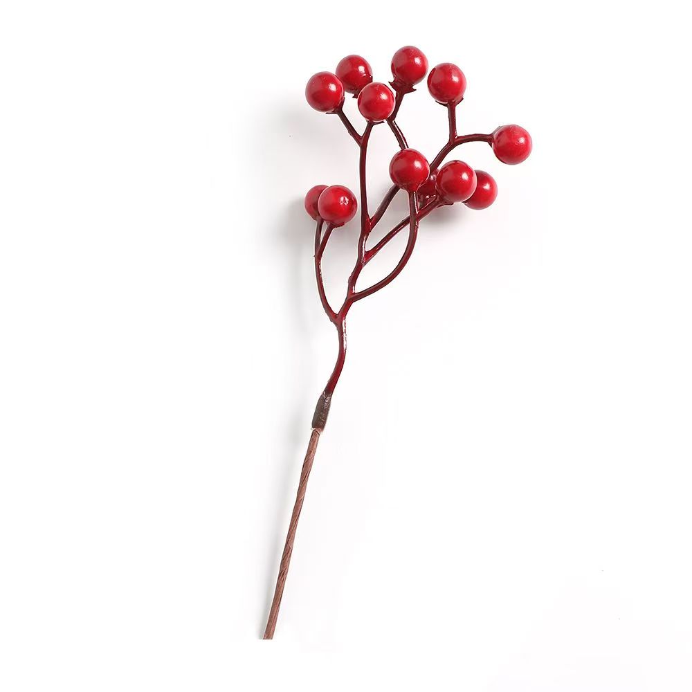 Classic Glossy Red Berry Picks for Christmas Wreaths, Garlands & Tree Trimmings