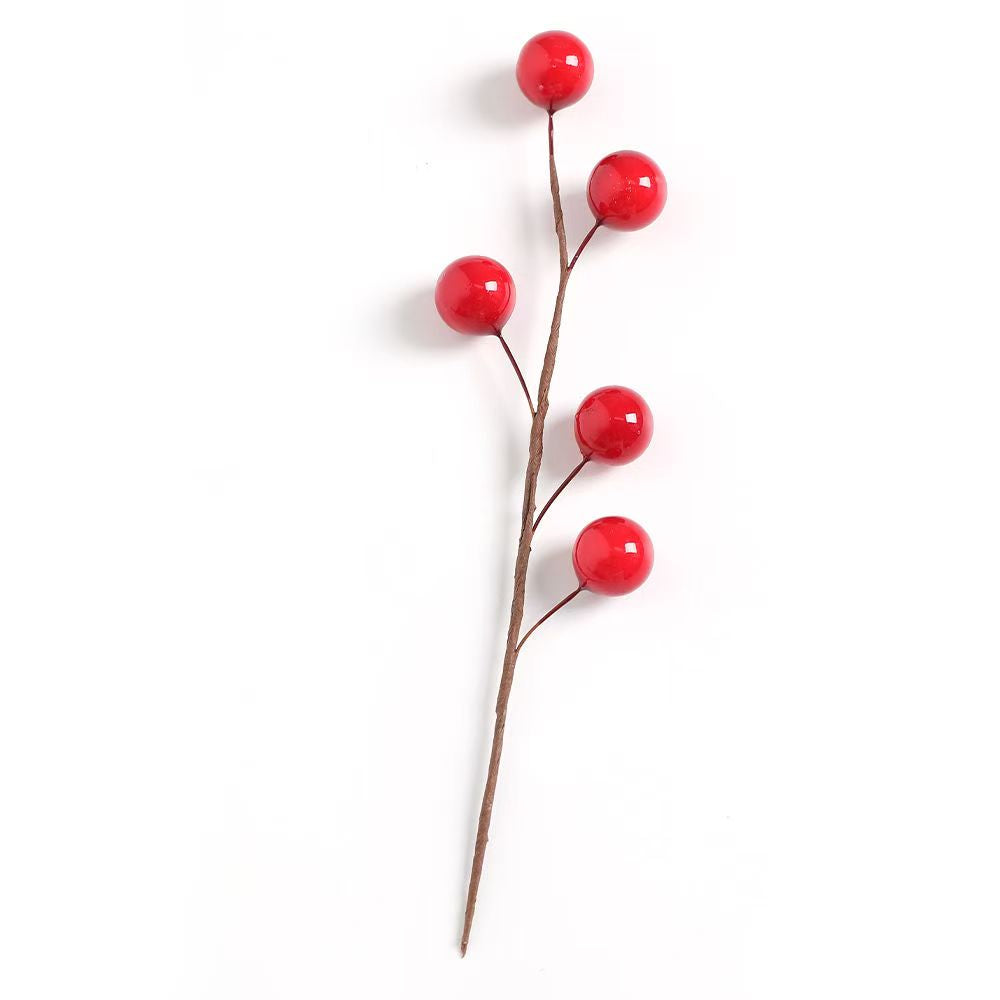 Classic Glossy Red Berry Picks for Christmas Wreaths, Garlands & Tree Trimmings