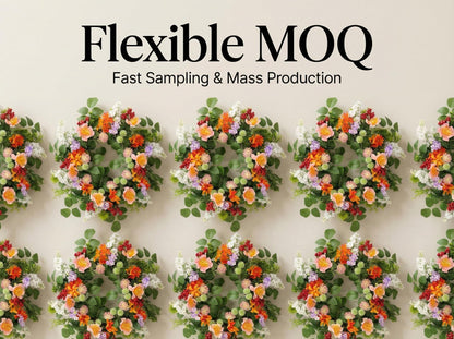 18" Artificial  Summer Floral Wreath - Mixed Wildflower & Berry Door Wreath, Wholesale