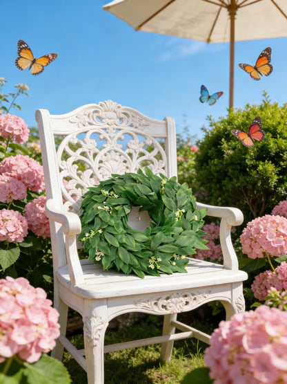 Faux Everyday Greenery Home Wreath - 18-Inch Four Seasons Decorative Wreath