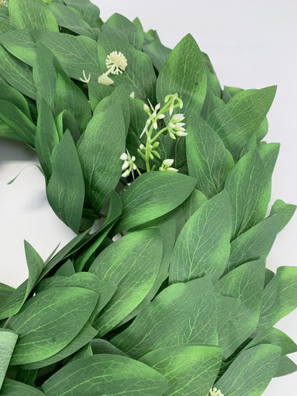Faux Everyday Greenery Home Wreath - 18-Inch Four Seasons Decorative Wreath