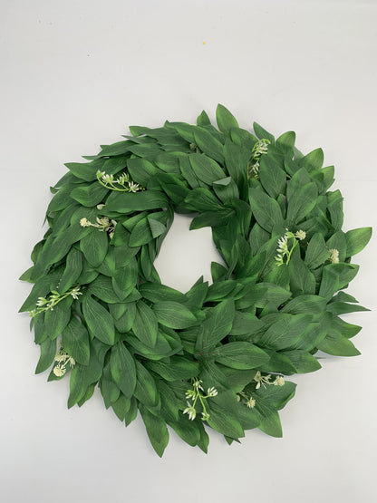 Faux Everyday Greenery Home Wreath - 18-Inch Four Seasons Decorative Wreath