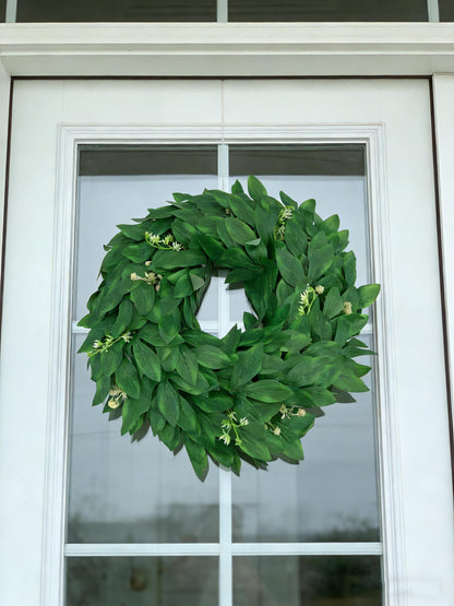 Faux Everyday Greenery Home Wreath - 18-Inch Four Seasons Decorative Wreath