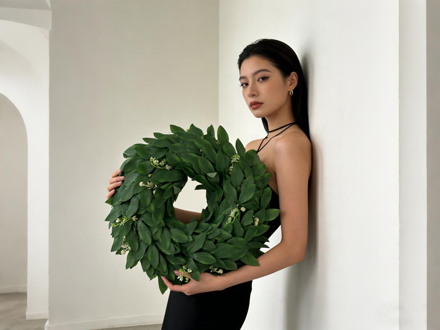 Faux Everyday Greenery Home Wreath - 18-Inch Four Seasons Decorative Wreath
