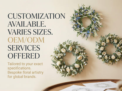 18" Artificial Blue Wildflower Wreath -Factory Wholesale