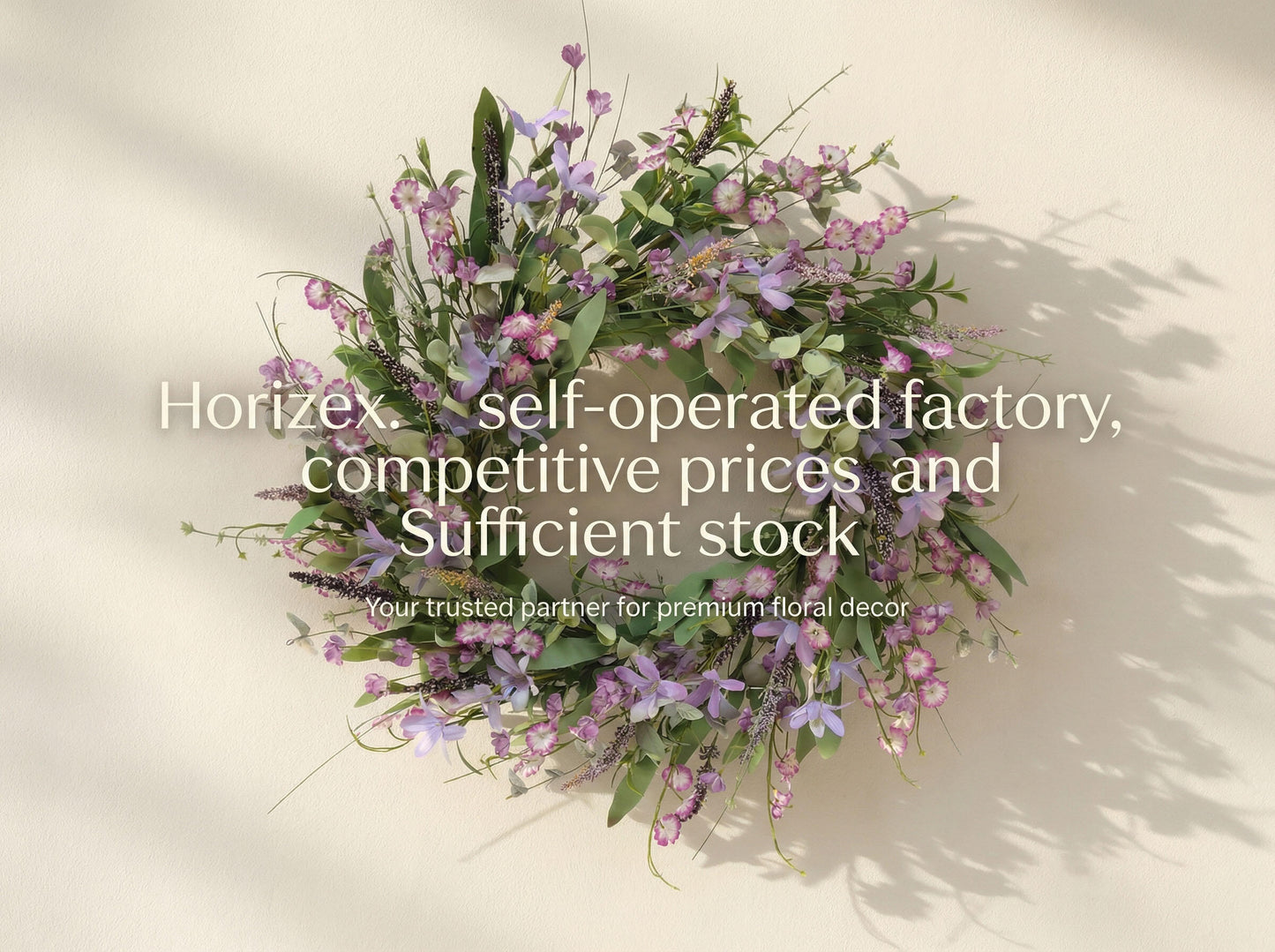 Faux Meadow Lavender & Foliage Wreath - 18-Inch Decorative Indoor Outdoor Wreath