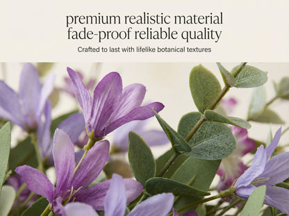 Faux Meadow Lavender & Foliage Wreath - 18-Inch Decorative Indoor Outdoor Wreath