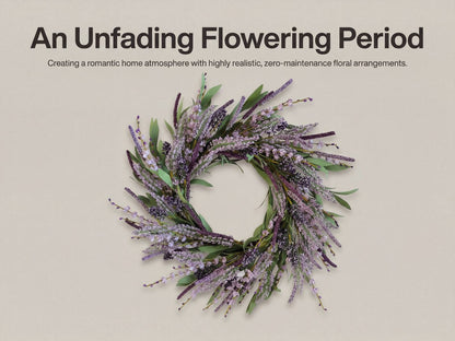 Premium 18" Silk Lavender Wreath with Natural Grapevine Base