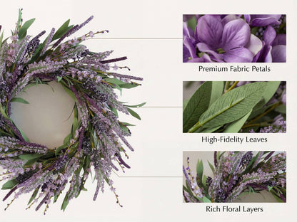Premium 18" Silk Lavender Wreath with Natural Grapevine Base