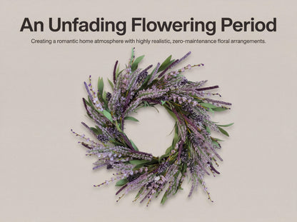 18" Artificial Heather & Lavender Wreath - Factory Wholesale