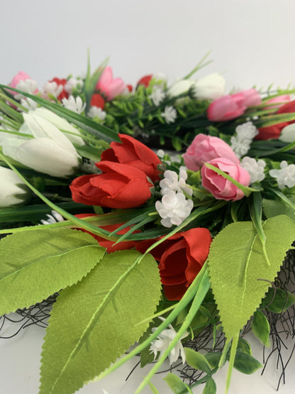 18" Factory Wholesale Artificial Tulip Wreath