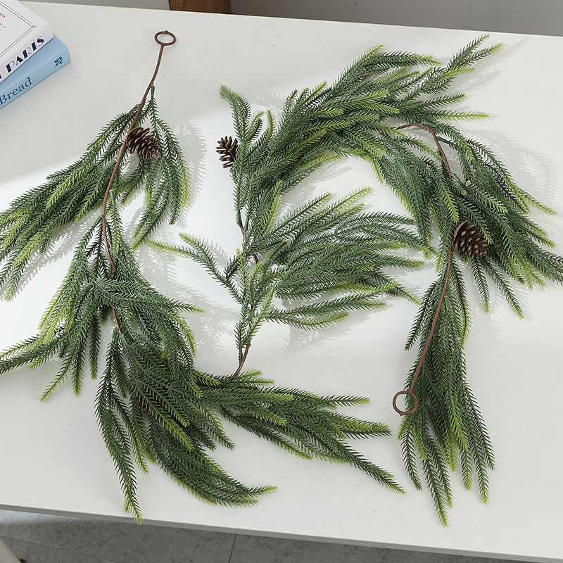 Wholesale Artificial Pine Needle Garland with Pinecones & Red Berries
