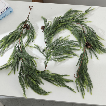 Wholesale Artificial Pine Needle Garland with Pinecones & Red Berries
