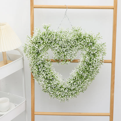 Wholesale Artificial Boxwood Heart Wreaths (Customizable Greenery Hanging Decor for Weddings & Home, OEM/ODM)