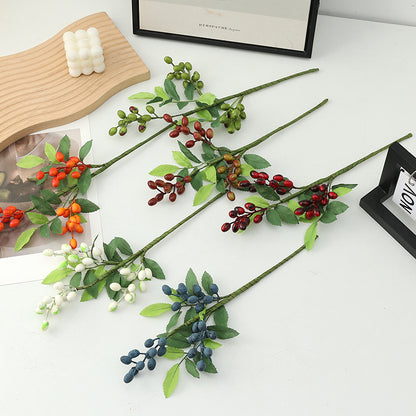 Wholesale Frosted Red Berry Picks (Customizable Holiday Floral Stems for Wreaths & Trees, OEM/ODM)