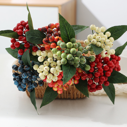 Wholesale Frosted Red Berry Picks (Customizable Holiday Floral Stems for Wreaths & Trees, OEM/ODM)