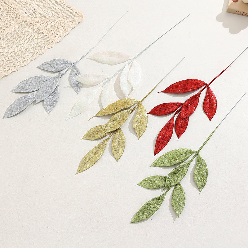 Wholesale Glitter Cedar Picks (Customizable Holiday Fern Leaf Stems for Wreaths & Trees, OEM/ODM)