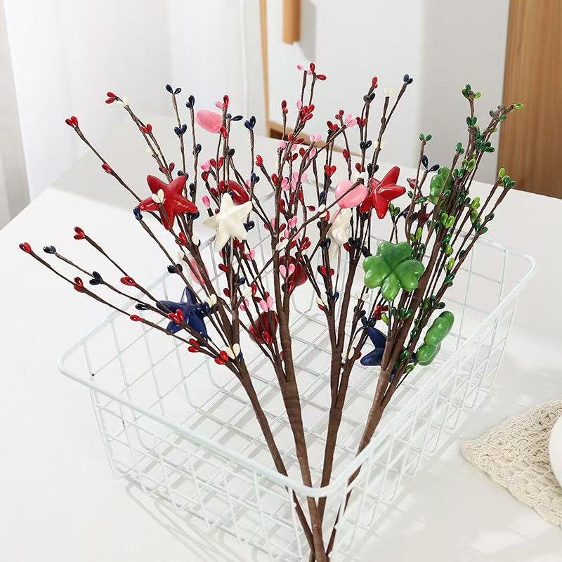 Wholesale Multi-Color Glitter Berry Picks (Customizable Holiday Floral Stems for Christmas Trees &amp; Wreaths, OEM/ODM)
