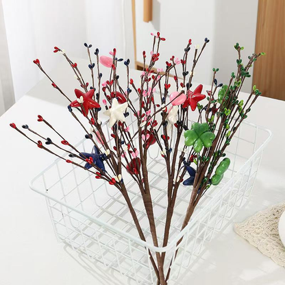 Wholesale Multi-Color Glitter Berry Picks (Customizable Holiday Floral Stems for Christmas Trees &amp; Wreaths, OEM/ODM)
