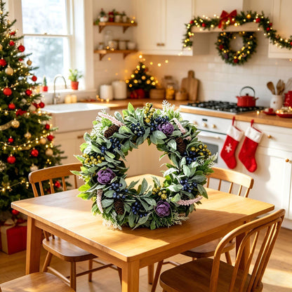 18" Artificial Christmas Wreath - Berry & Pinecone Door Wreath  Holiday Decor