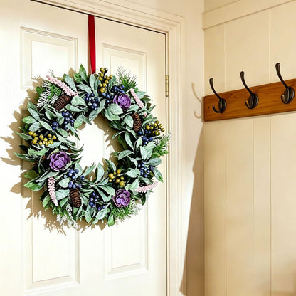 18" Artificial Christmas Wreath - Berry & Pinecone Door Wreath  Holiday Decor
