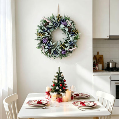 18" Artificial Christmas Wreath - Berry & Pinecone Door Wreath  Holiday Decor