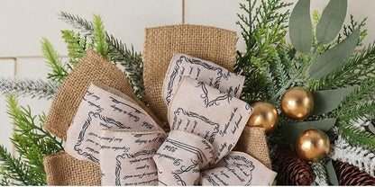 Rustic Christmas Wreath - 18‘’Artificial Holiday Greenery Door Decor