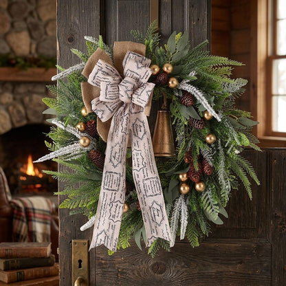 Rustic Christmas Wreath - 18‘’Artificial Holiday Greenery Door Decor