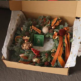 18" Natural Elements Christmas Wreath with Dried Oranges and Cinnamon