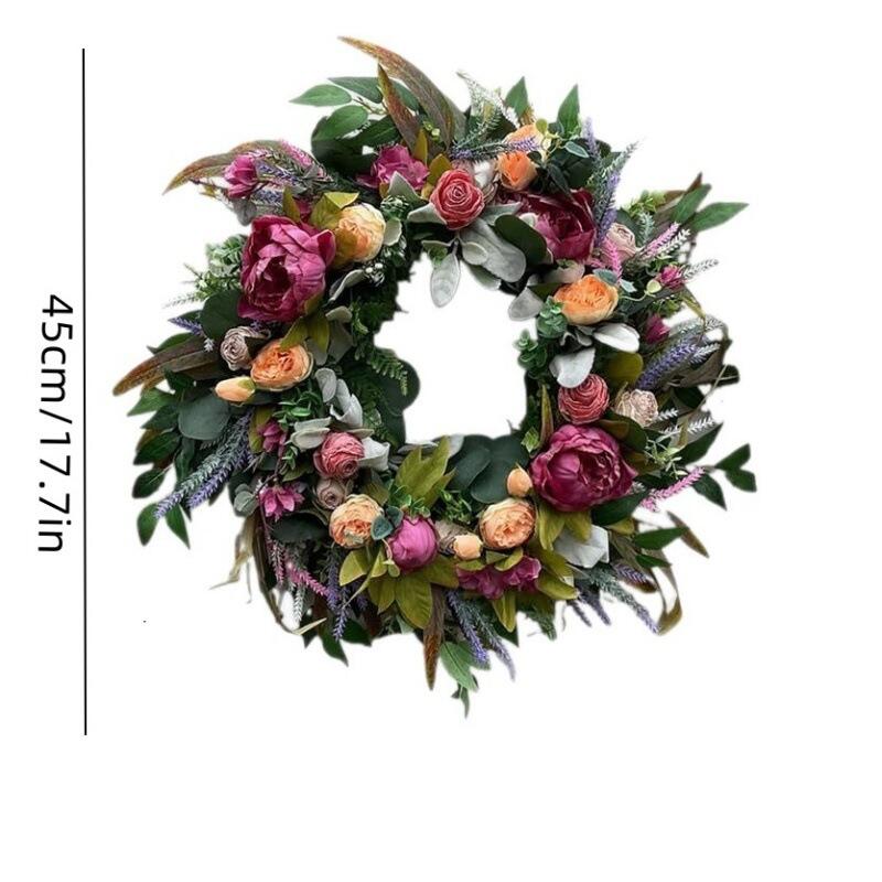 18" Wholesale Artificial Peony and Rose Floral Wreath