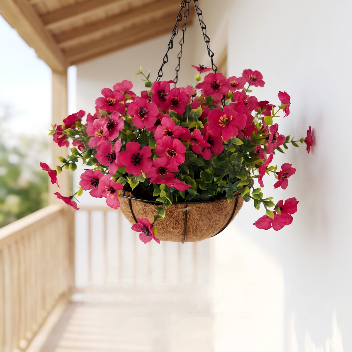 Factory Direct Artificial Fuchsia Hanging Basket - Vibrant & Durable Home Decor
