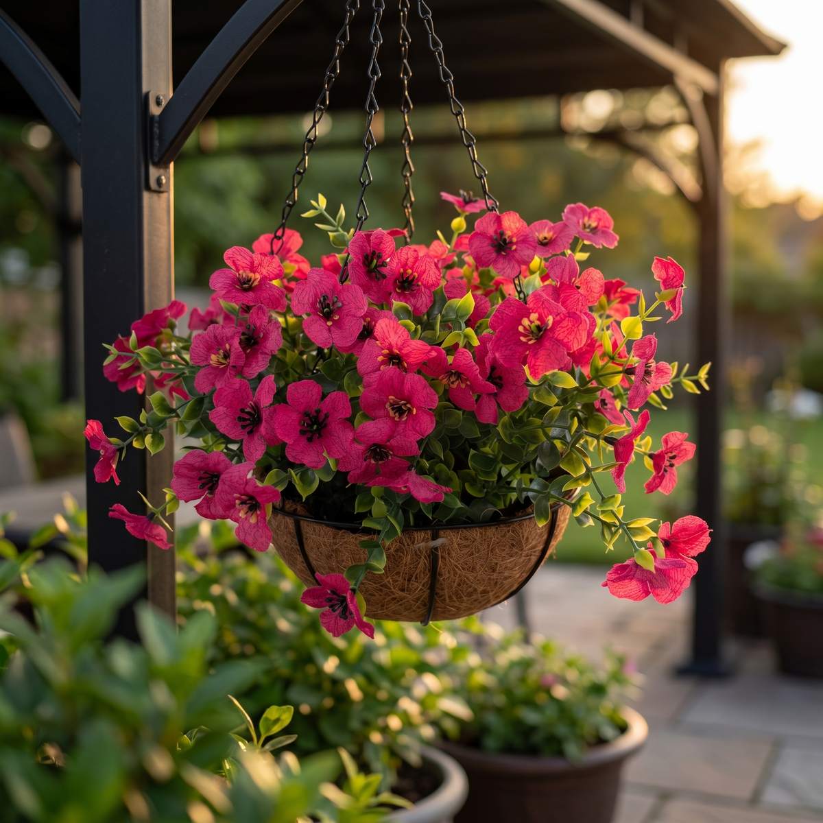 Factory Direct Artificial Fuchsia Hanging Basket - Vibrant & Durable Home Decor