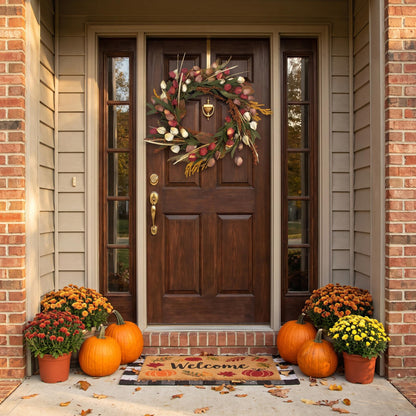 18" Artificial Dried-Look Autumn Floral & Grass Wreath