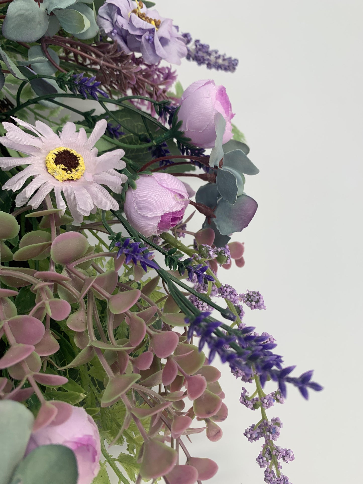 Wholesale 18" Premium Artificial Lavender and Mixed Floral Wreath for Front Door