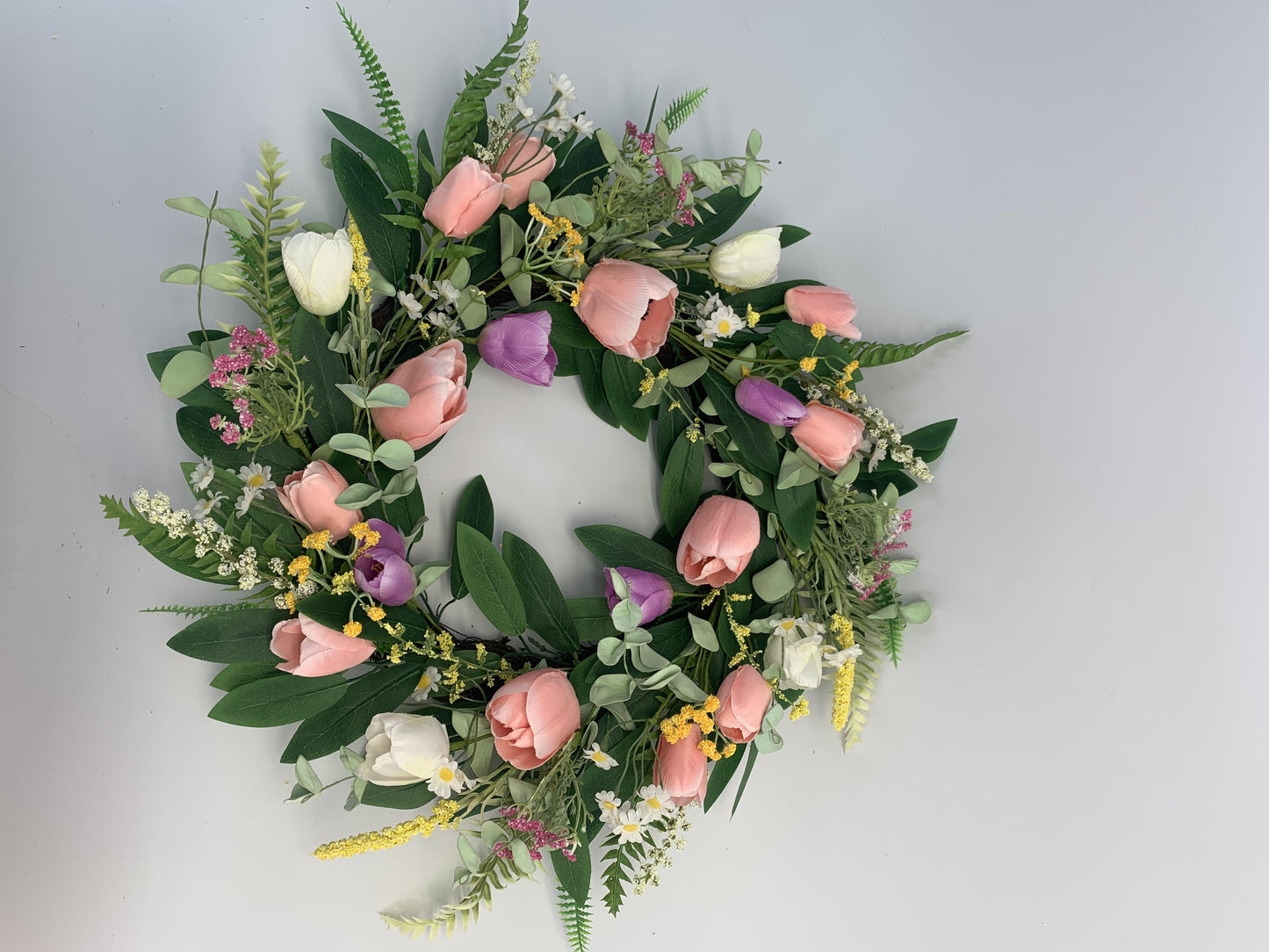 18" Wholesale Premium Artificial Tulip Wreath for Front Door